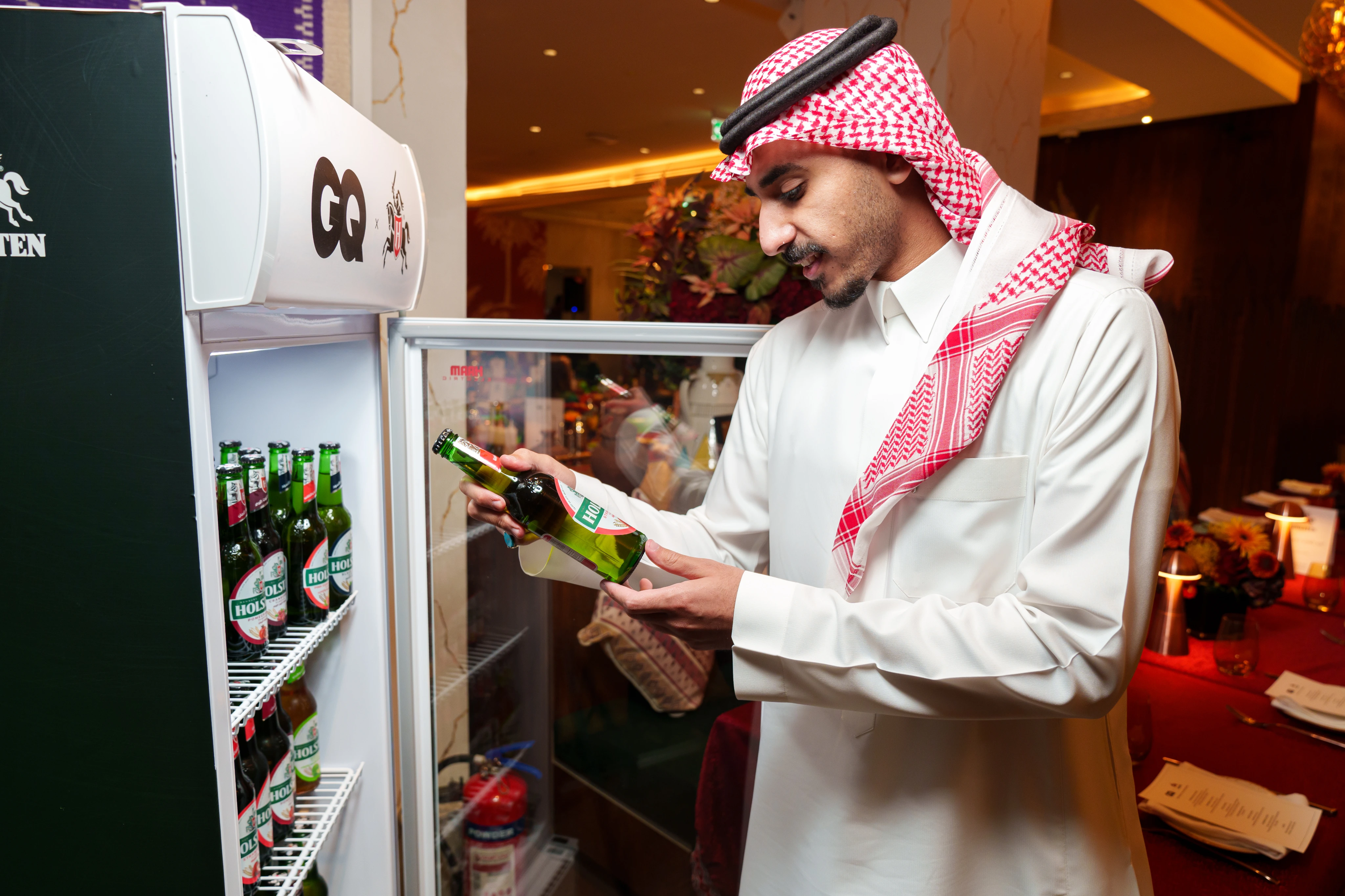 Holsten non-alcoholic malt beverage served chilled